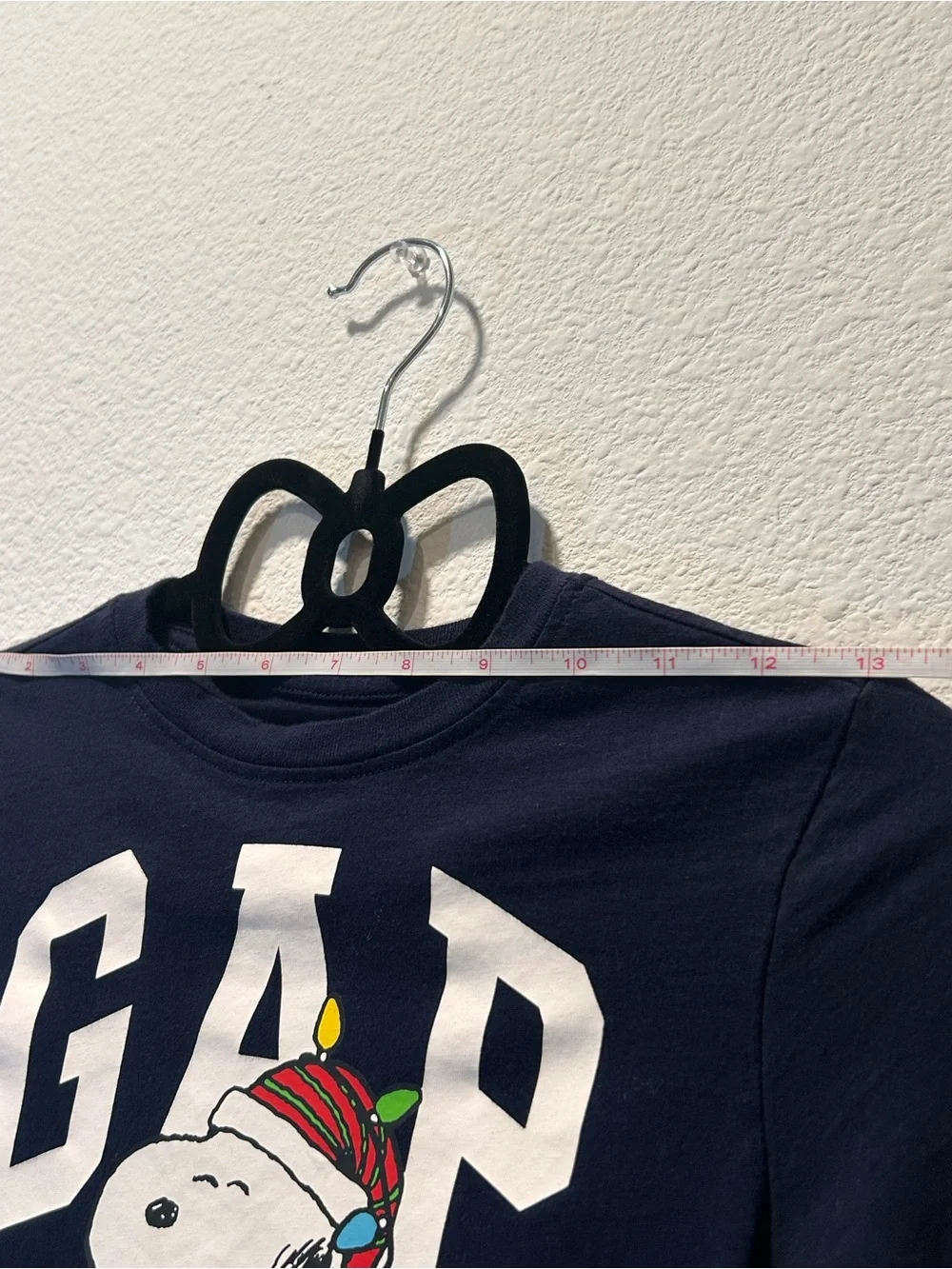 GAP Navy Snoopy & Woodstock Holiday Lights Tee